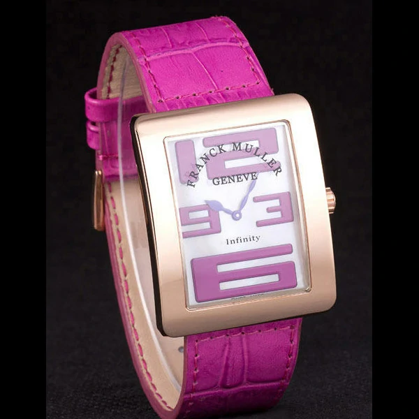 Franck Muller Infinity Rose Gold Bezel Fuchsia Croco Bracelet new59296