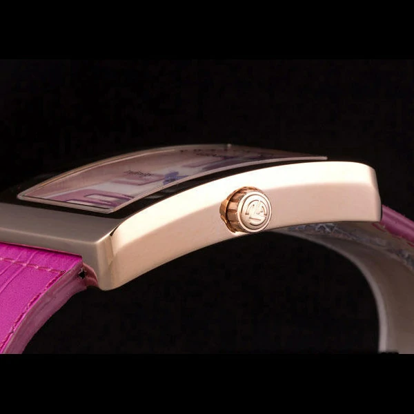 Franck Muller Infinity Rose Gold Bezel Fuchsia Croco Bracelet new59296